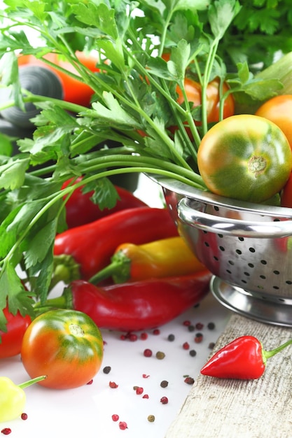 Zbliżenie na świeże warzywa